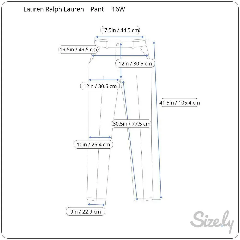 Lauren Ralph Lauren Pants Womens Cotton Front Zip Pockets Black Size 16W - Picture 9 of 9